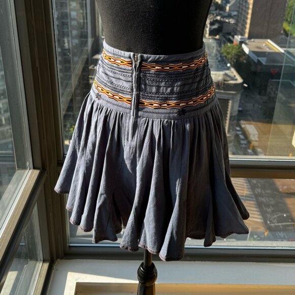 🆕 ISABEL MARANT ETOILE 🧿 NWOT Breeda Cotton Embroidered Mini Skirt -SZ 38 - Picture 7 of 16